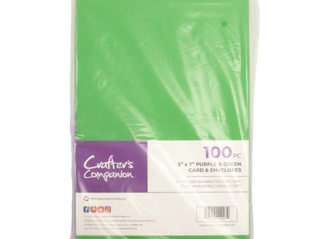 Crafter s Companion - 5 x7  Purple & Green Card & Envelopes 100pc Hot on Sale