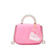 Zomi Gems Tiny Metal Pearl Handle Heart Bag in Pink Online now