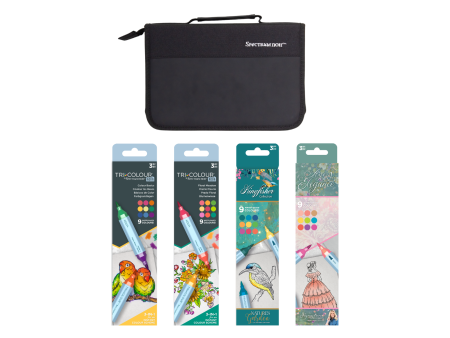 Spectrum Noir 12 Marker Storage Wallet with 12pc Aqua Markers For Cheap