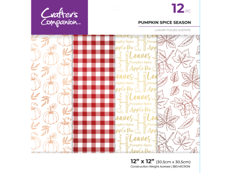 Crafters Companion 12” x 12” Luxury Foiled Acetate Pack - Pumpkin Spice Season Online Sale