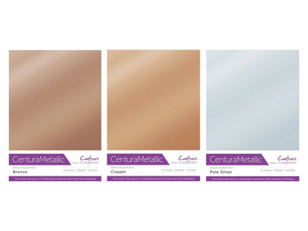 Crafter s Companion Centura Pearl Metallic Card 3pk Collection For Discount