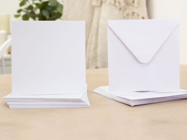 Crafter s Companion 8 x 8  White Card & Envelopes - 50 Piece Hot on Sale