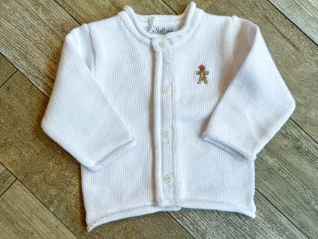 A Soft Idea Gingerbread Girl Baby Cardigan in White Discount