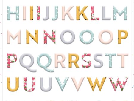 Alphabet Stickers Rainbow Blooms - Violet Studios Sale