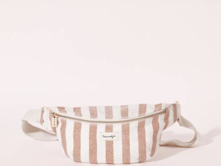 Maradji Nicole Striped Cotton Fanny Pack in Rose Online