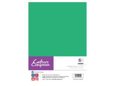 Crafter s Companion A4 Funky Foam - Green - 6 Pack Discount