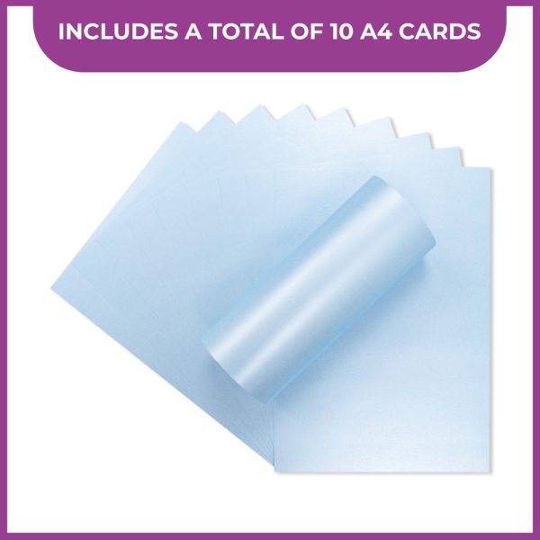 Crafter s Companion Centura Pearl Single Colour A4 10 Sheet Pack - Baby Blue Online now