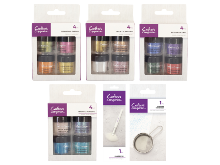 Crafter s Companion Pearl Powders with Fan Brush & Powder Dispenser Sale