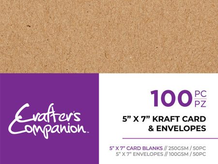 Crafter s Companion 5 x 7  Kraft Card & Envelopes - 100 Piece Hot on Sale