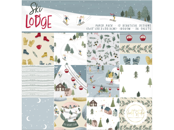 12x12  Paper Pack - Ski Lodge - Violet Studios For Sale