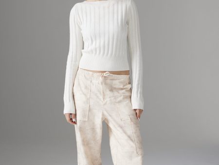 Colorush Gwen Boat Neck Sweater in White For Cheap