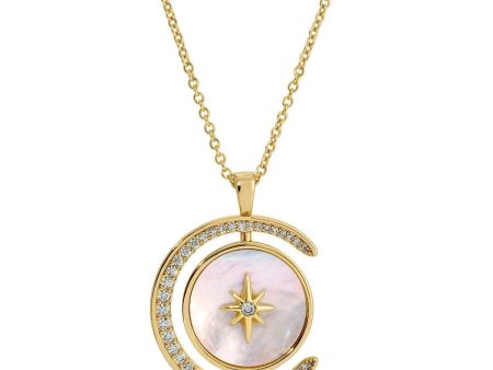 Elizabeth Stone Luna Star Pendant in Mother of Pearl Online Sale