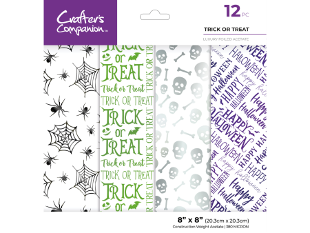 Crafters Companion  8” x 8” Luxury Foiled Acetate Pack - Trick or Treat Cheap