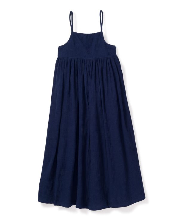 Petite Plume Navy Gauze Serene Sundress Online Sale