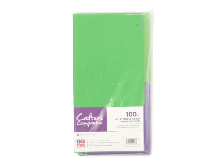 Crafter s Companion - 6 x6  Purple & Green Card & Envelopes 100pc Online