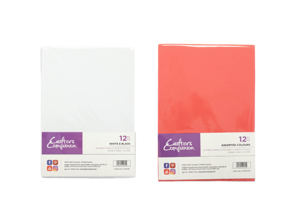 Crafter s Companion A4 Funky Foam Assorted Colours & White & Black Duo Online Sale