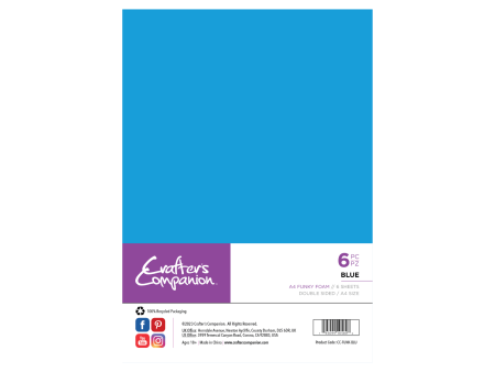 Crafter s Companion A4 Funky Foam - Blue - 6 Pack on Sale