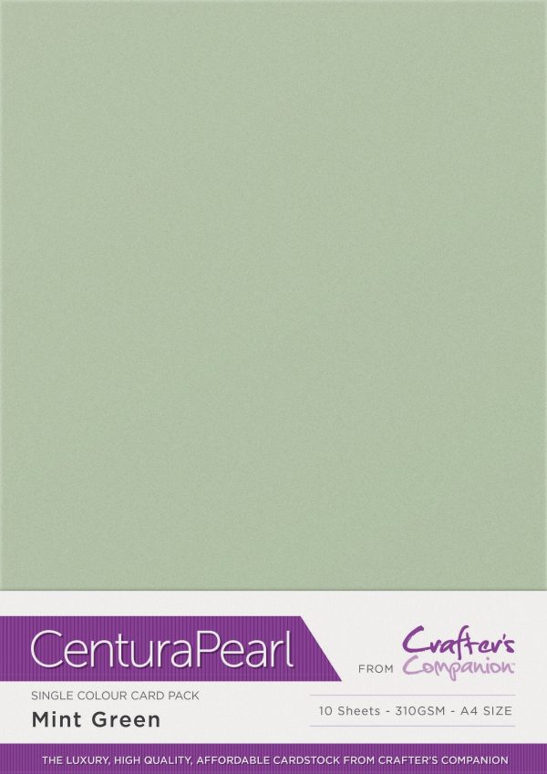 Crafter s Companion Centura Pearl Single Colour A4 10 Sheet Pack - Mint Discount