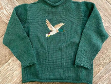 A Soft Idea Roll Neck Sweater in Green with Mallard Sale