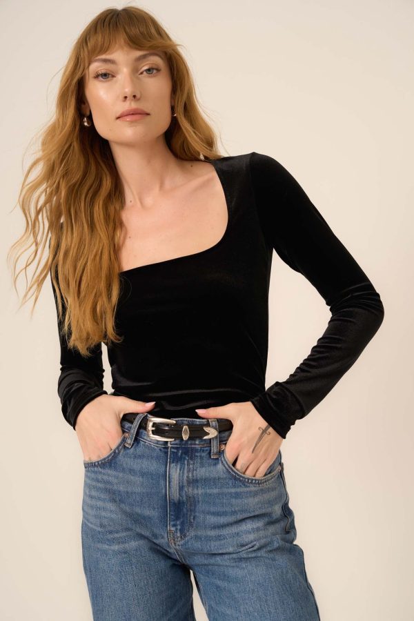 Project Social T Dreams Come True Velvet Long Sleeve in Black For Cheap