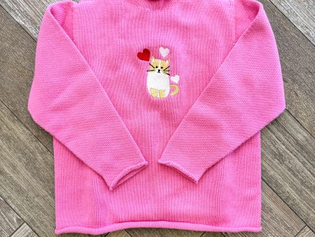 A Soft Idea Cupid Cat Roll Neck Sweater in Hot Pink Discount