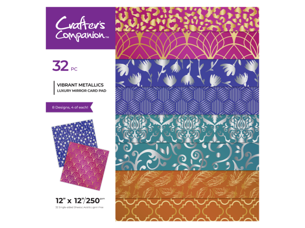 Crafter s Companion - Luxury Mirror Card Pad 12  x 12  - Vibrant Metallics Online Sale