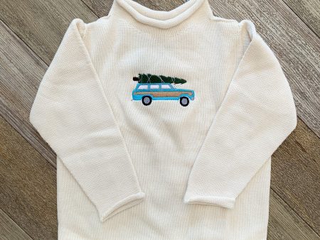 A Soft Idea Roll Neck Sweater in Cream with Woody Wagoneer + Tree Online Sale