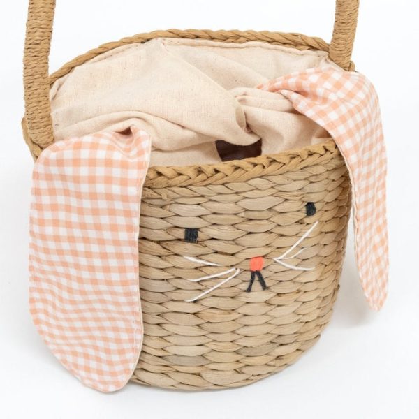 Meri Meri Gingham Bunny Straw Bag Online Hot Sale