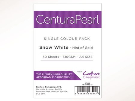 Crafter s Companion Centura Pearl Snow White Gold A4 Printable Card Pack - 50 Sheets Hot on Sale