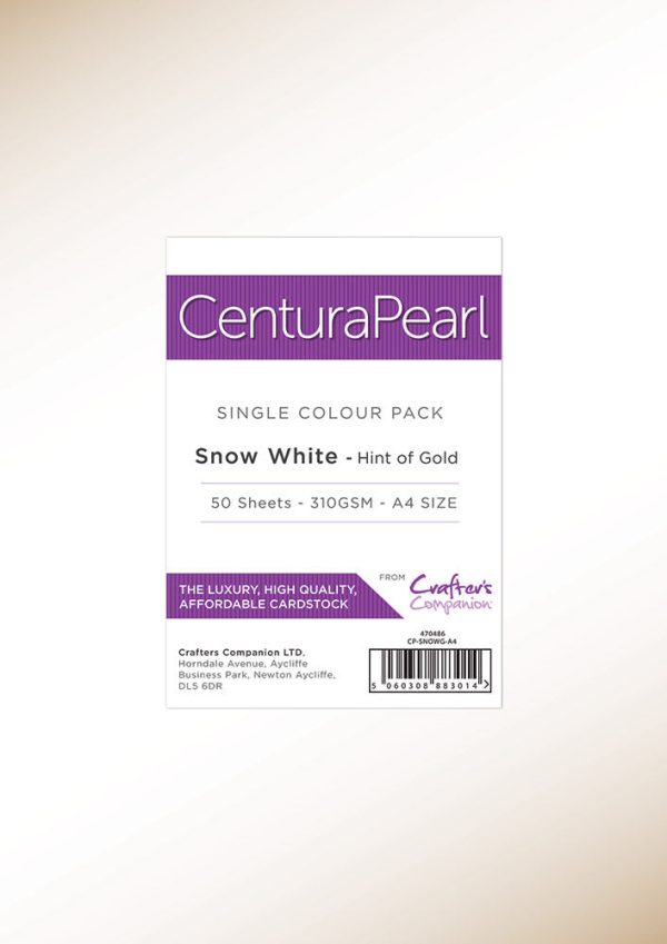 Crafter s Companion Centura Pearl Snow White Gold A4 Printable Card Pack - 50 Sheets Hot on Sale