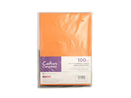 Crafter s Companion - 5 x7  Pumpkin & Green Card & Envelopes 100pc Hot on Sale