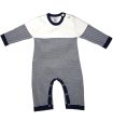 A Soft Idea Seed Stitched Striped Romper in Navy Sale