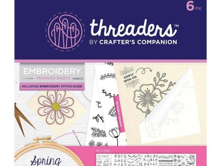 Threaders Embroidery Transfer Sheets - Spring Folded Online Sale