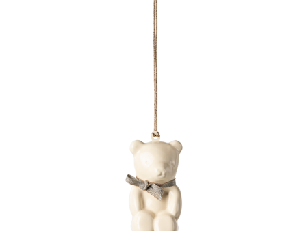 Maileg Metal Teddy Bear Ornament in Off-White Blue Fashion