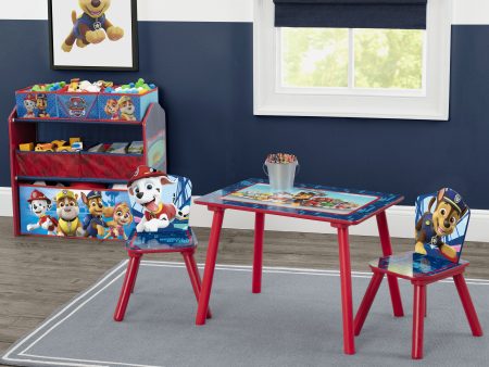 Nick Jr. PAW Patrol 4-Piece Playroom Solution  – Set Includes Table and 2 Chairs and 6-Bin Toy Organizer Hot on Sale