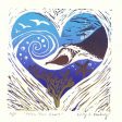 Follow Your Heart: linocut print (unframed) For Sale