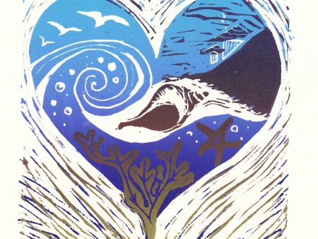 Follow Your Heart: linocut print (unframed) For Sale