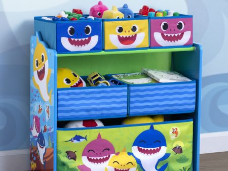 Baby Shark Design & Store 6 Bin Toy Storage Organizer Sale