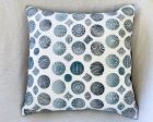 Hand-printed coastal inspired geometric removable pillow cover + insert 18”x18” Cheap