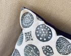 Hand-printed coastal inspired geometric removable pillow cover + insert 18”x18” Cheap