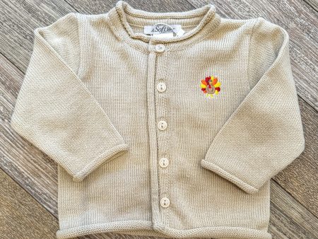 A Soft Idea Little Turkey Baby Cardigan in Oatmeal Fashion