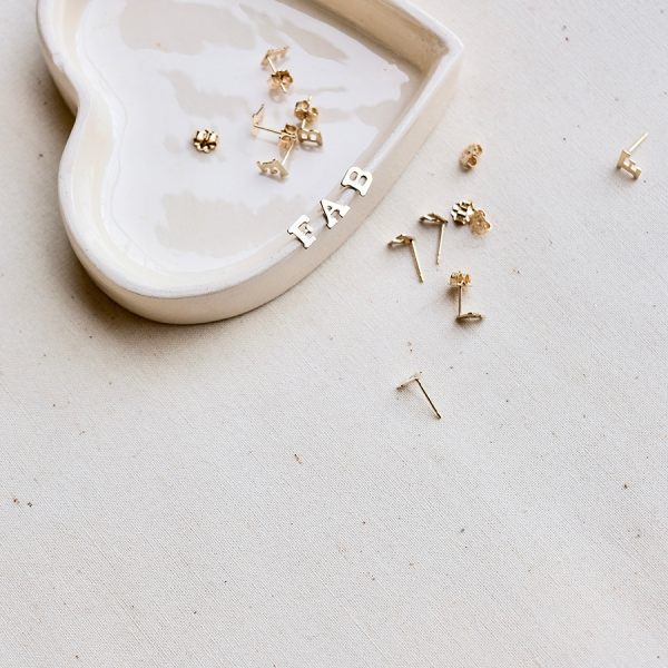 The Mini Stud Letter earring Online now