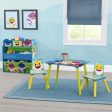 Baby Shark 4-Piece Playroom Solution  – Set Includes Table and 2 Chairs and 6-Bin Toy Organizer Online now