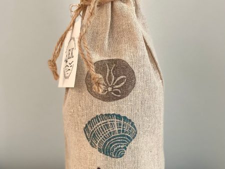 Hand-Printed Seashell or Turtle Wine Bottle Gift Bag Fashion