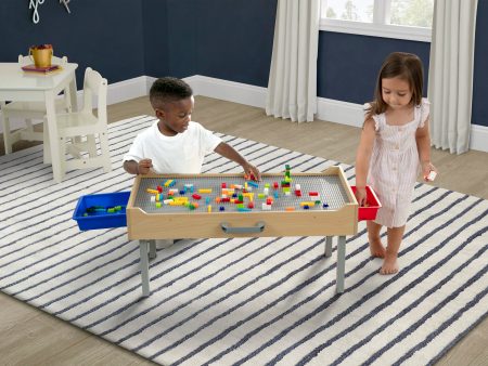 Play N Store Building Bricks Play Table with 100+ Play Bricks Included Discount