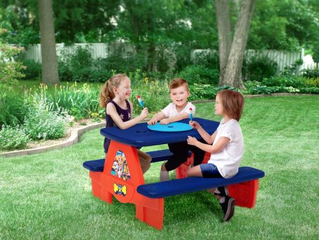 PAW Patrol 4 Seat Activity Picnic Table with LEGO Compatible Tabletop For Sale