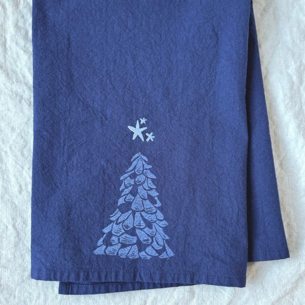 New: Deep blue coastal tea towels on Sale