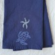 New: Deep blue coastal tea towels on Sale