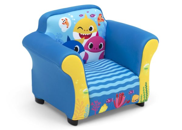 Baby Shark Upholstered Chair with Sculpted Plastic Frame For Sale