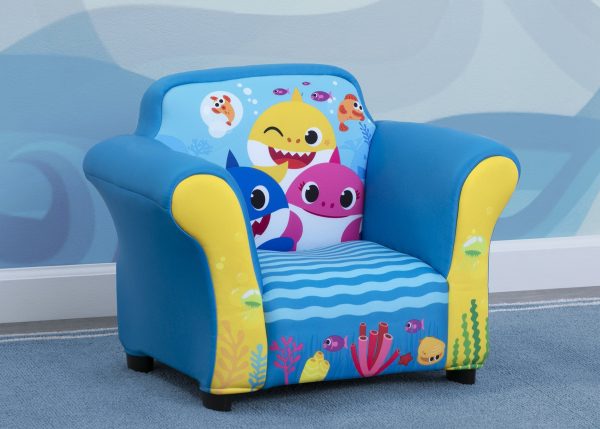 Baby Shark Upholstered Chair with Sculpted Plastic Frame For Sale